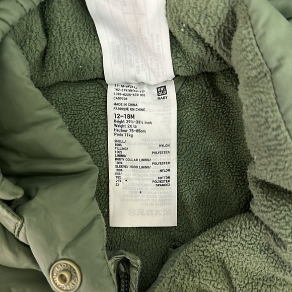 12-18m Uniqlo Puffer Coat - Picture 6 of 6